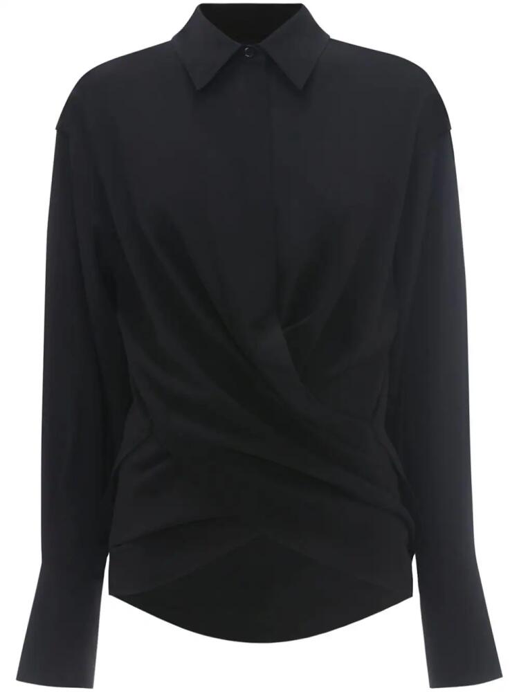 Victoria Beckham wrap-front silk blouse - Black Cover