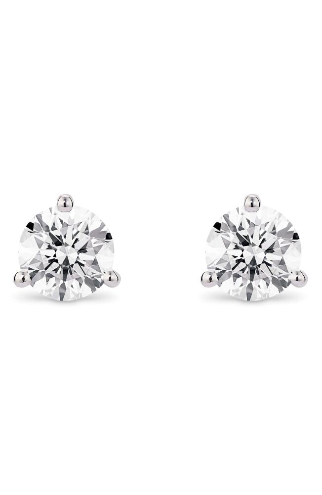 LIGHTBOX 1.5-Carat Round Lab Grown Diamond Stud Earrings in White/14K White Gold Cover