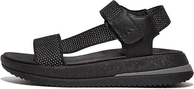 FitFlop Surff Two-Tone Webbing Leather Back-Strap Sandal (Black) Women's Sandals Cover