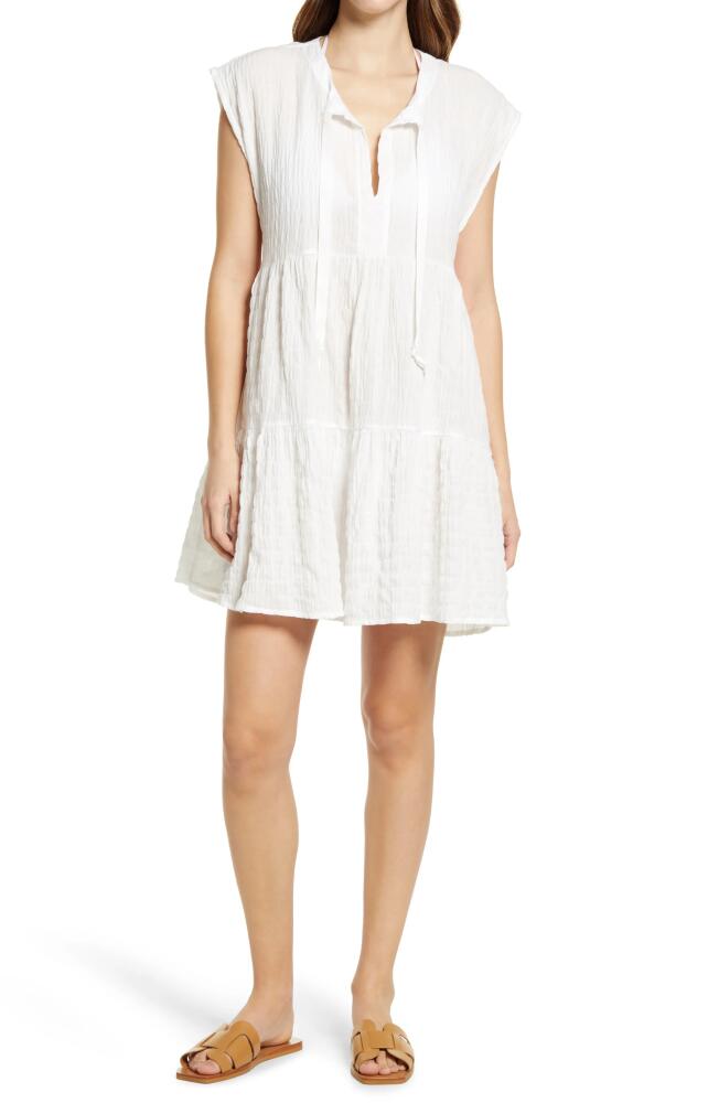 Robin Piccone Fiona Flouncy Cover-Up Dress in White Cover