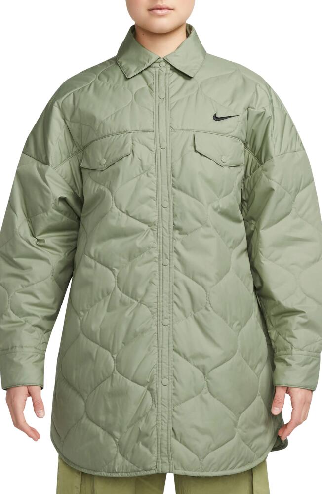 Nike Sportswear Essentials Quilted Jacket in Oil Green/Black Cover