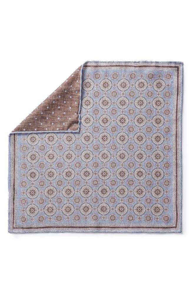 Jack Victor Selby Reversible Silk Pocket Square in Sky Blue Cover