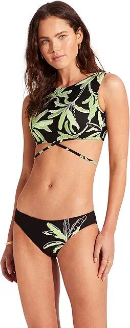 Seafolly Palm Paradise Hipster Pant (Black) Women's Swimwear Cover