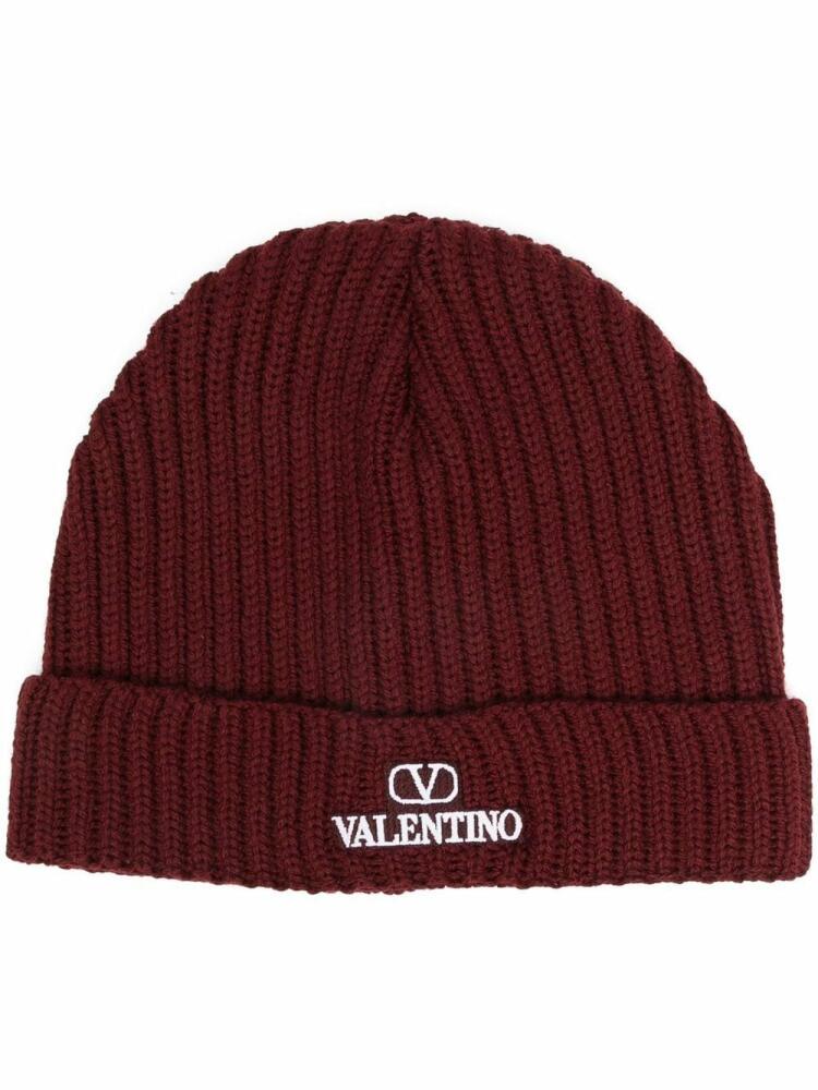 Valentino Garavani VLogo-embroidered ribbed beanie Cover