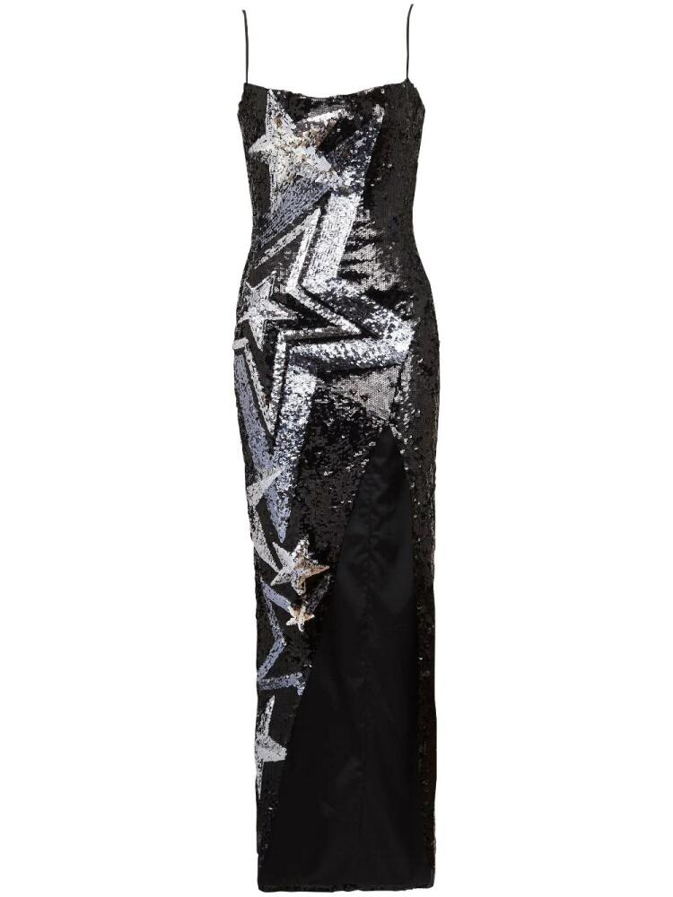 Balmain star-pattern sequinned maxi dress - Black Cover