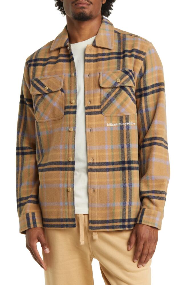 Billionaire Boys Club Stardust Flannel Wool Blend Button-Up Shirt in Latte Cover