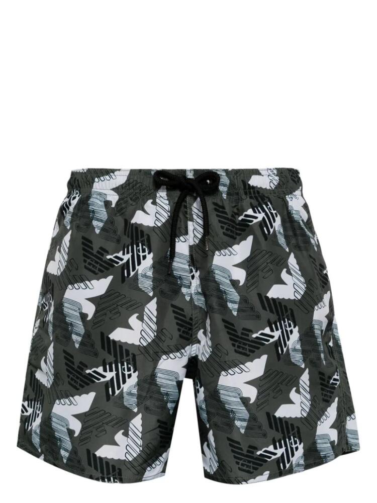 Emporio Armani logo-print swim shorts - Green Cover