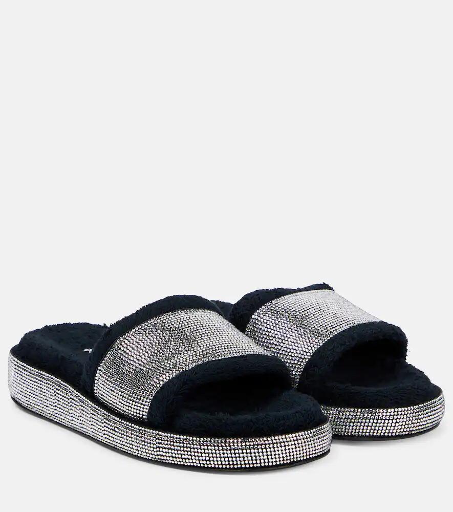 Dolce & Gabbana Crystal-embellished terrycloth slides Cover