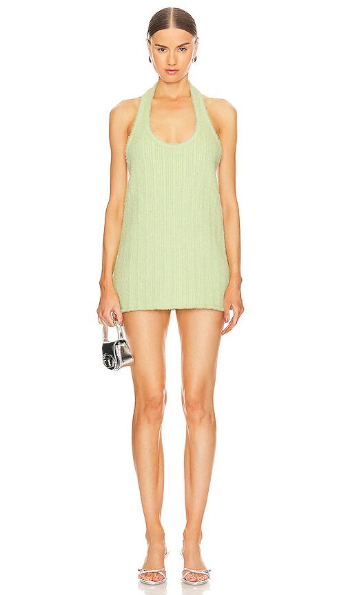 SIEDRES Nans Halterneck Knit Mini Dress in Sage Cover