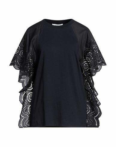 Cedric Charlier Woman Top Midnight blue Cotton Cover