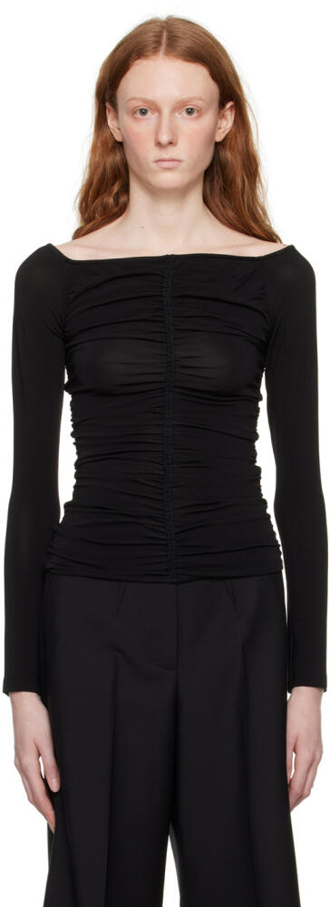 Givenchy Black Ruched Long Sleeve T-Shirt Cover