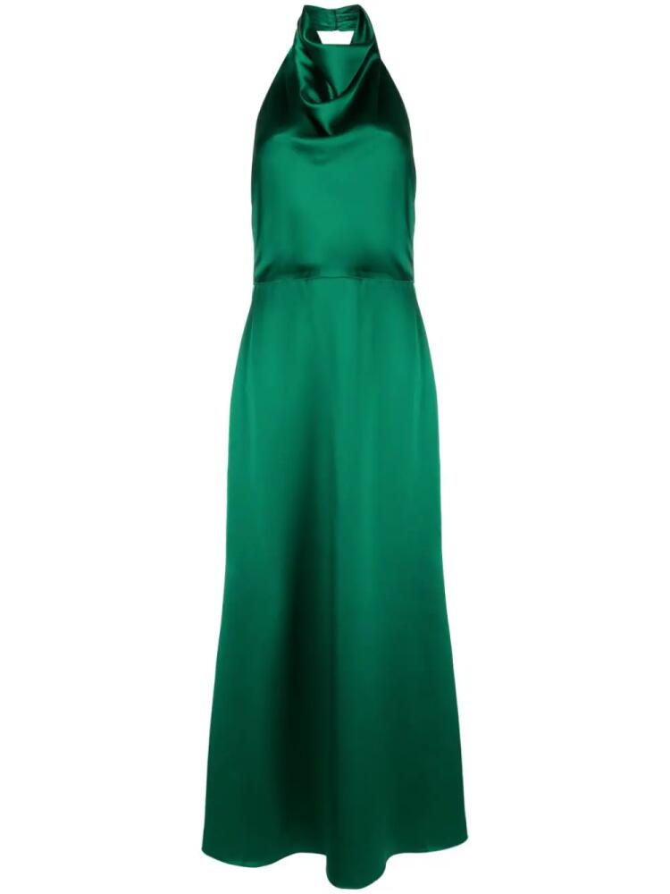 Amsale cowl halterneck satin gown - Green Cover