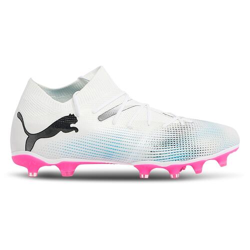 PUMA Future 7 Match FG/AG - Mens Soccer Shoes Puma White/Puma Black/Poison Pink Cover