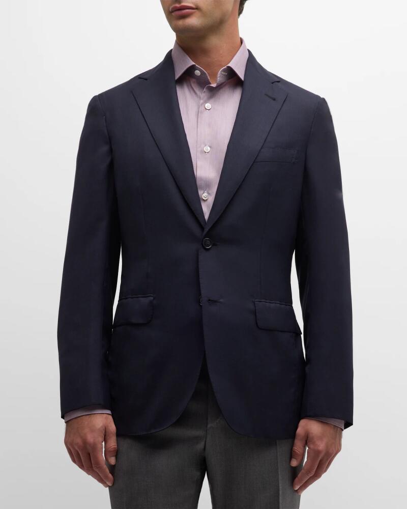 Brioni Men's Solid Wool-Silk Blazer Cover