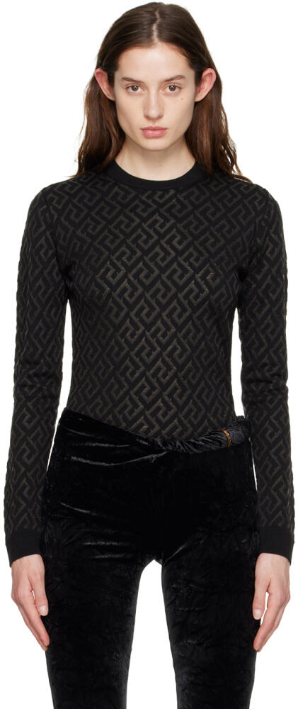 Versace Black 'La Greca' Sweater Cover