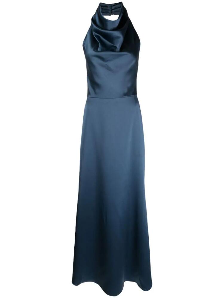 Amsale cowl halterneck satin gown - Blue Cover