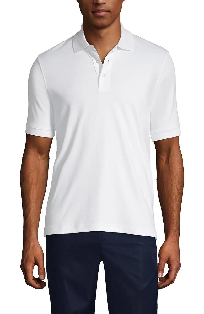 Lands' End School Uniform Long Sleeve Interlock Polo Shirt in White Cover