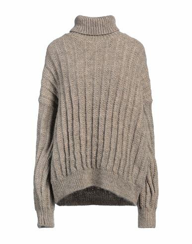 Skall Studio Woman Turtleneck Beige Wool Cover