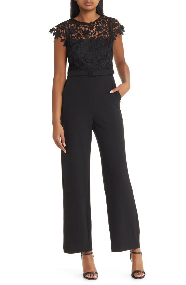 Eliza J Lace Bodice Jumpsuit in Black Cover