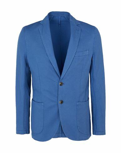 8 By Yoox Man Blazer Azure Cotton, Linen, Elastane Cover