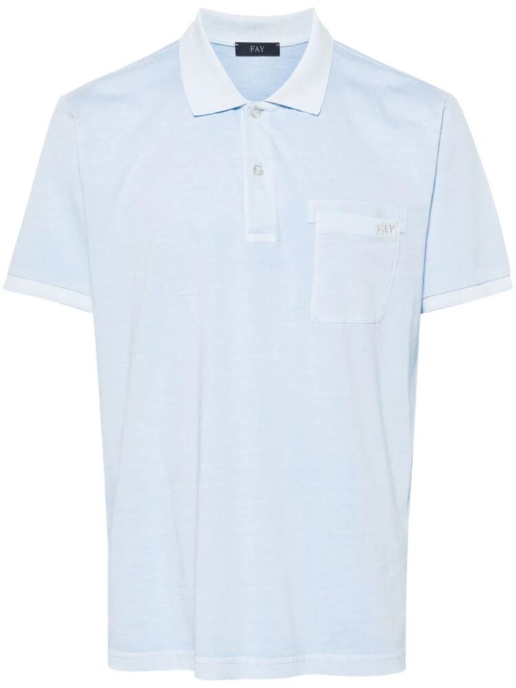 Fay logo-embroidered polo shirt - Blue Cover