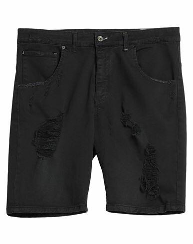 Displaj Man Denim shorts Black Cotton, Elastane Cover