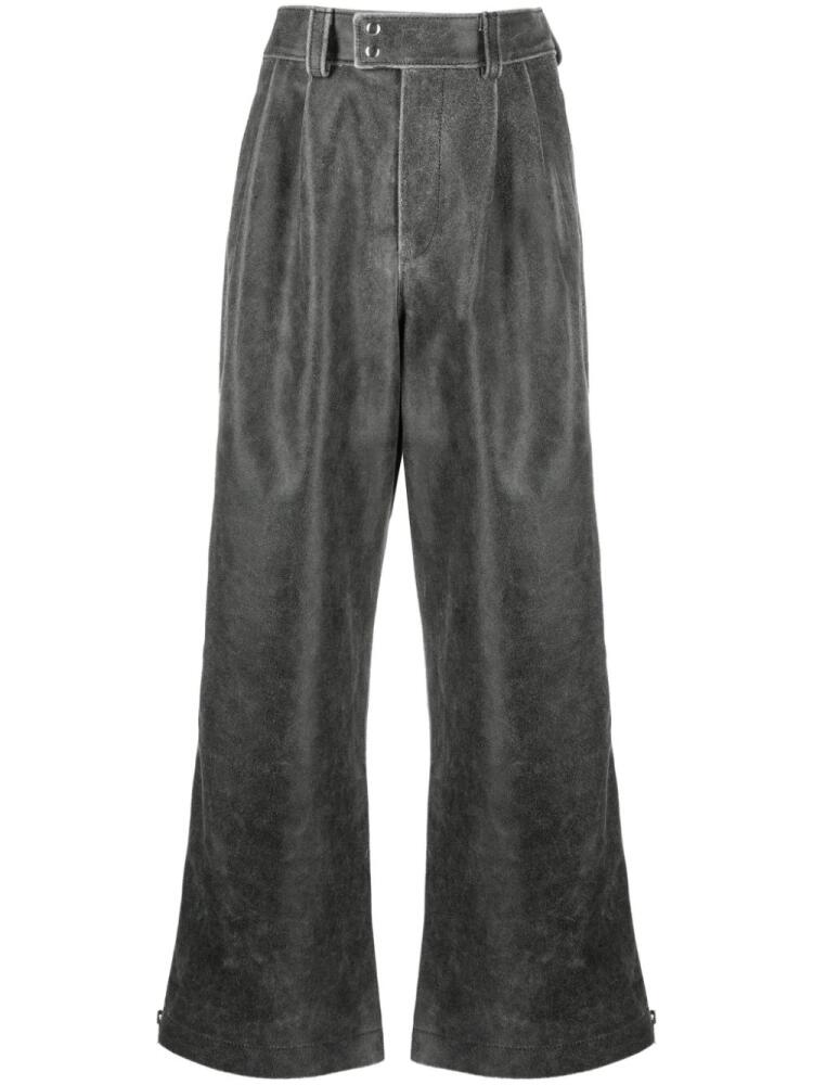 Vaquera belted suede wide-leg trousers - Black Cover