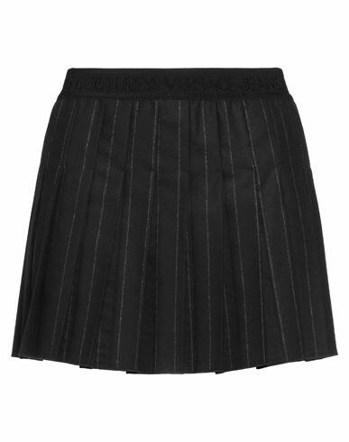 Versace Jeans Couture Woman Mini skirt Black Wool, Polyester, Viscose, Polyamide, Elastane Cover