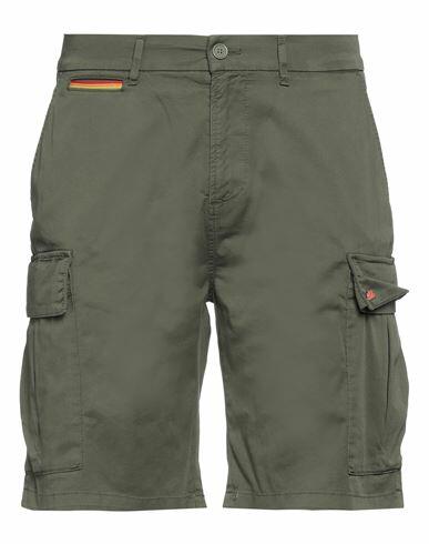 Sundek Man Shorts & Bermuda Shorts Military green Cotton, Elastane Cover