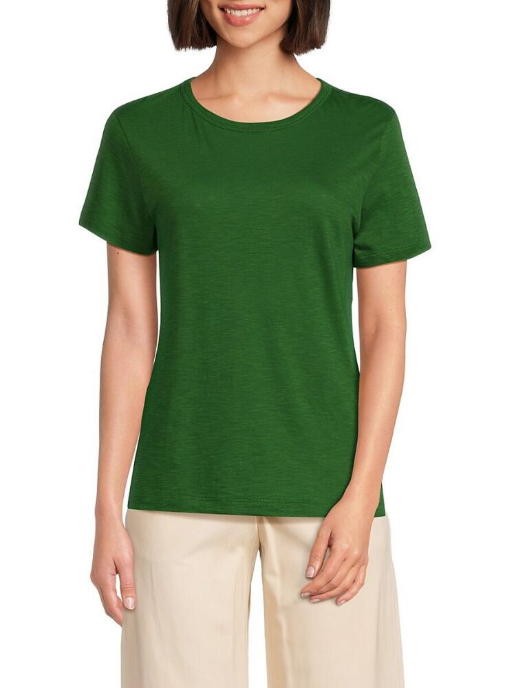 Vince Women's Slub Crewneck Tee - Emerald Cover