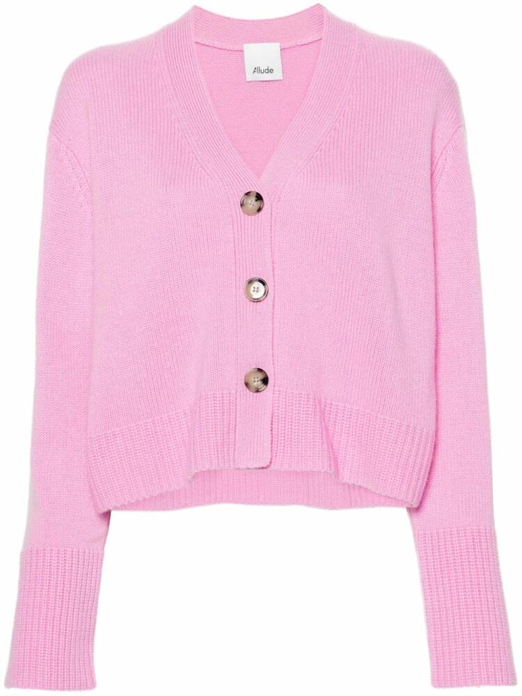 Allude V-neck cashmere cardigan - Pink Cover