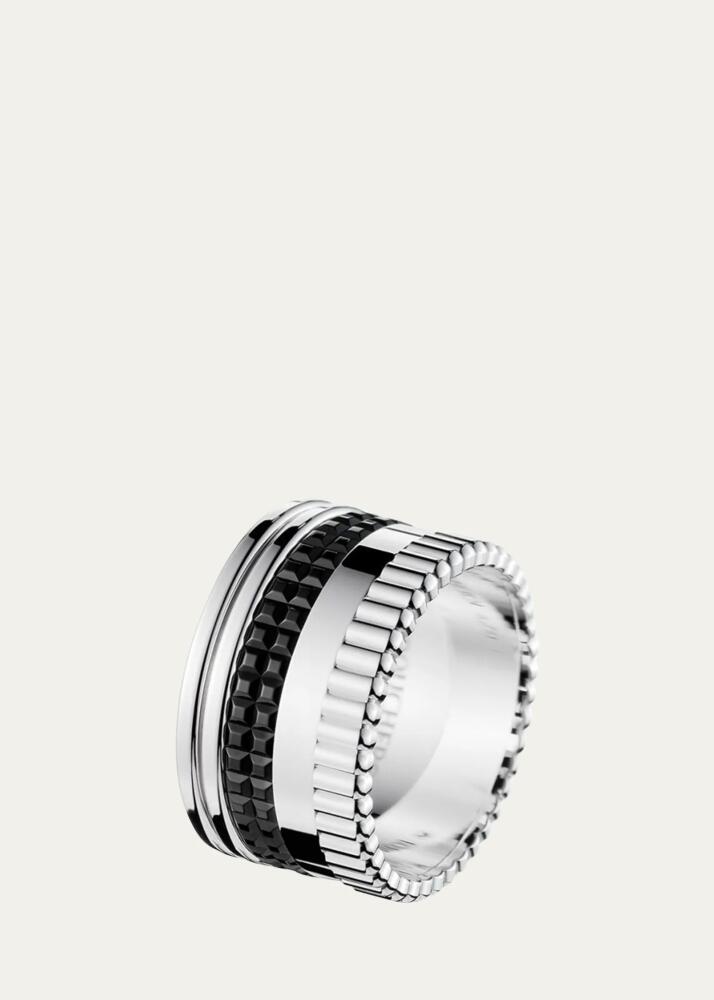 Boucheron Quatre Large Ring in White Gold with Black PVD, Size 54 Cover