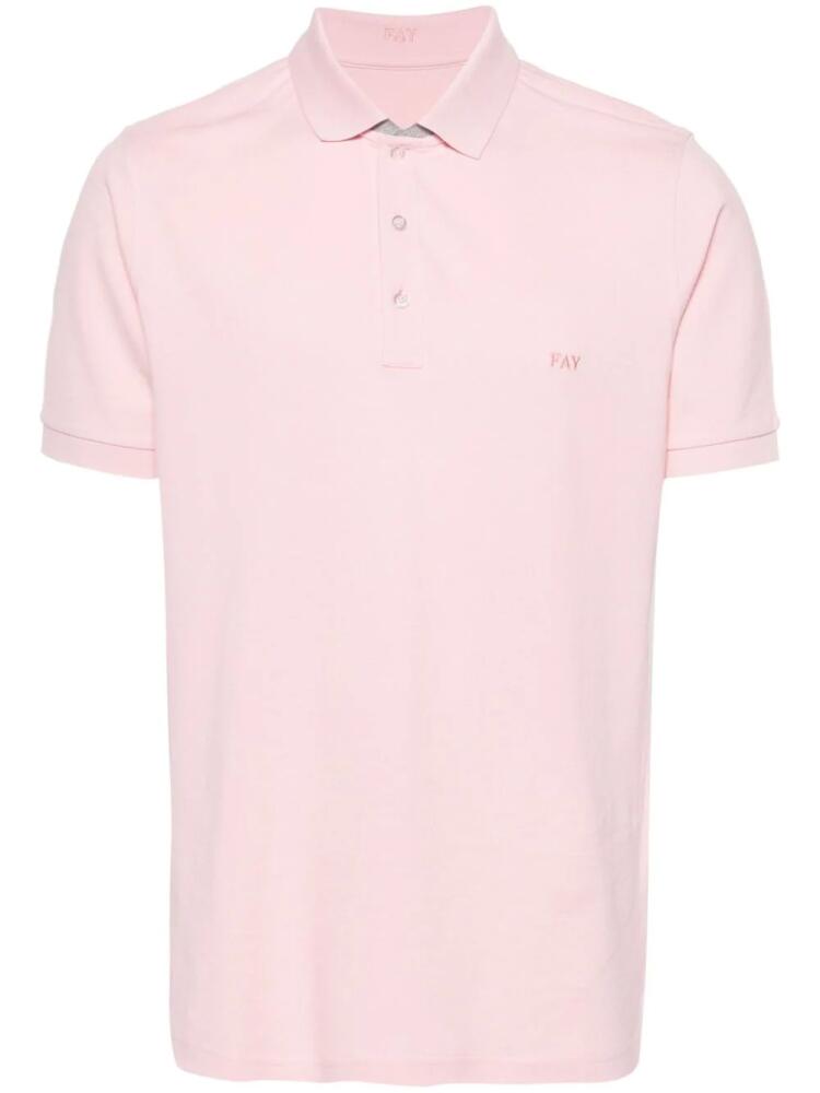 Fay logo-embroidered polo shirt - Pink Cover