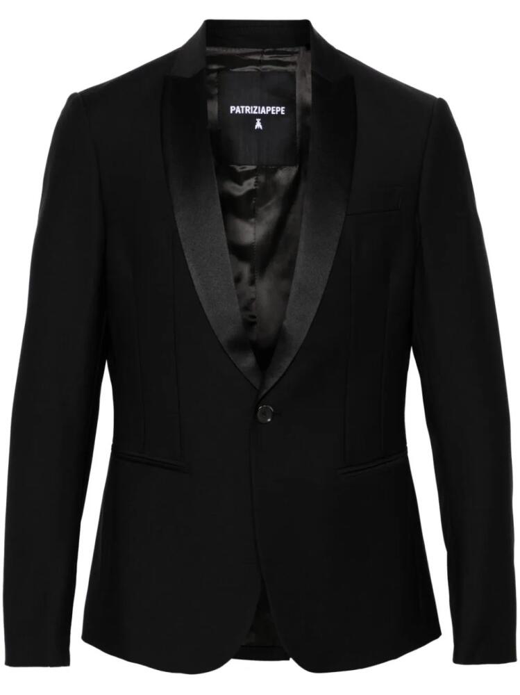 Patrizia Pepe satin-lapels single-breasted blazer - Black Cover