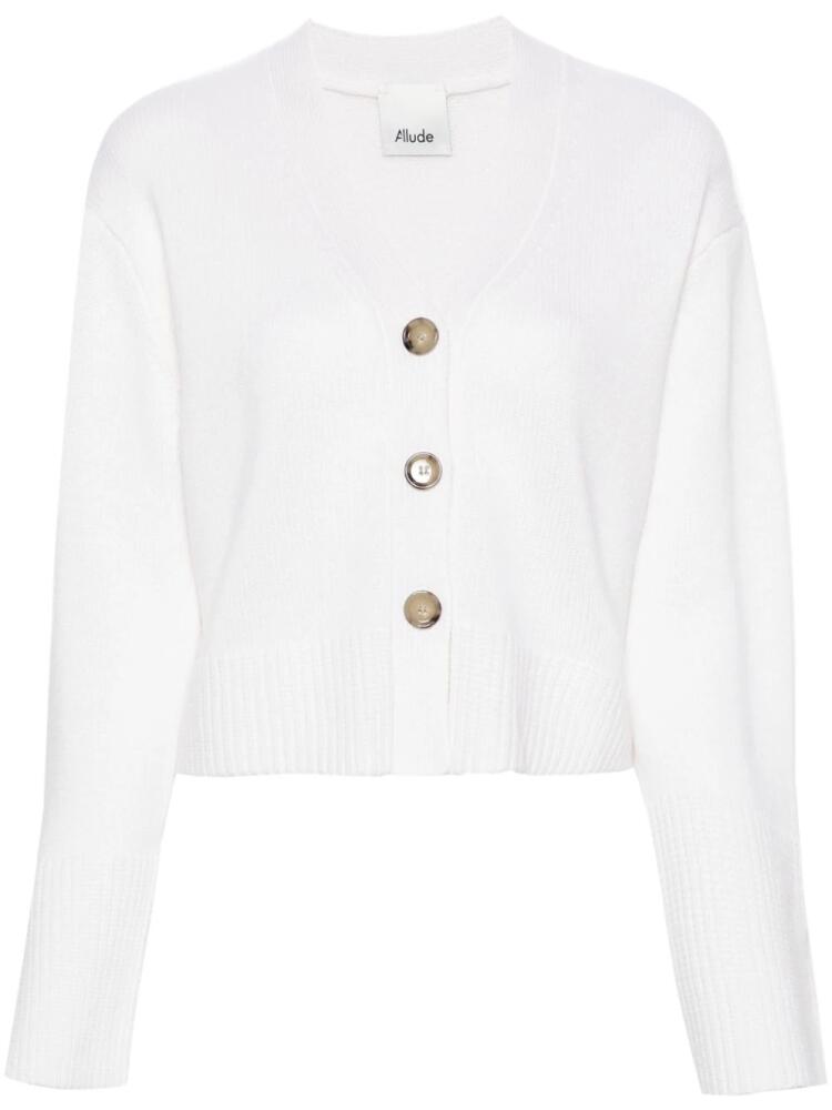 Allude V-neck cashmere cardigan - White Cover