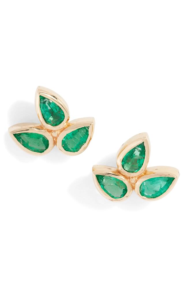 Anzie Bouquet Fleur de Lis Stud Earrings in Emerald Cover