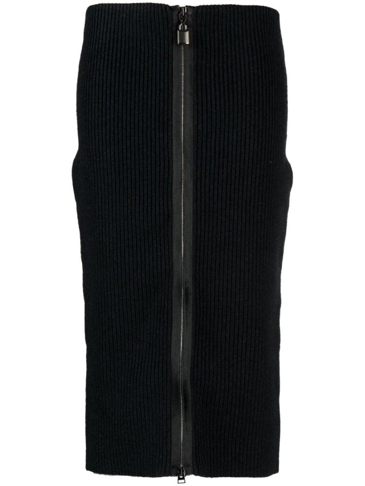 TOM FORD ribbed zip-up pencil skirt - Black Cover