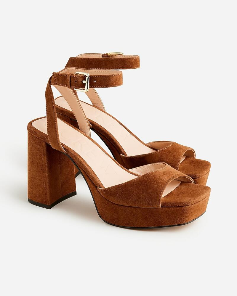 J.Crew Ankle-strap platform heels in suede Cover