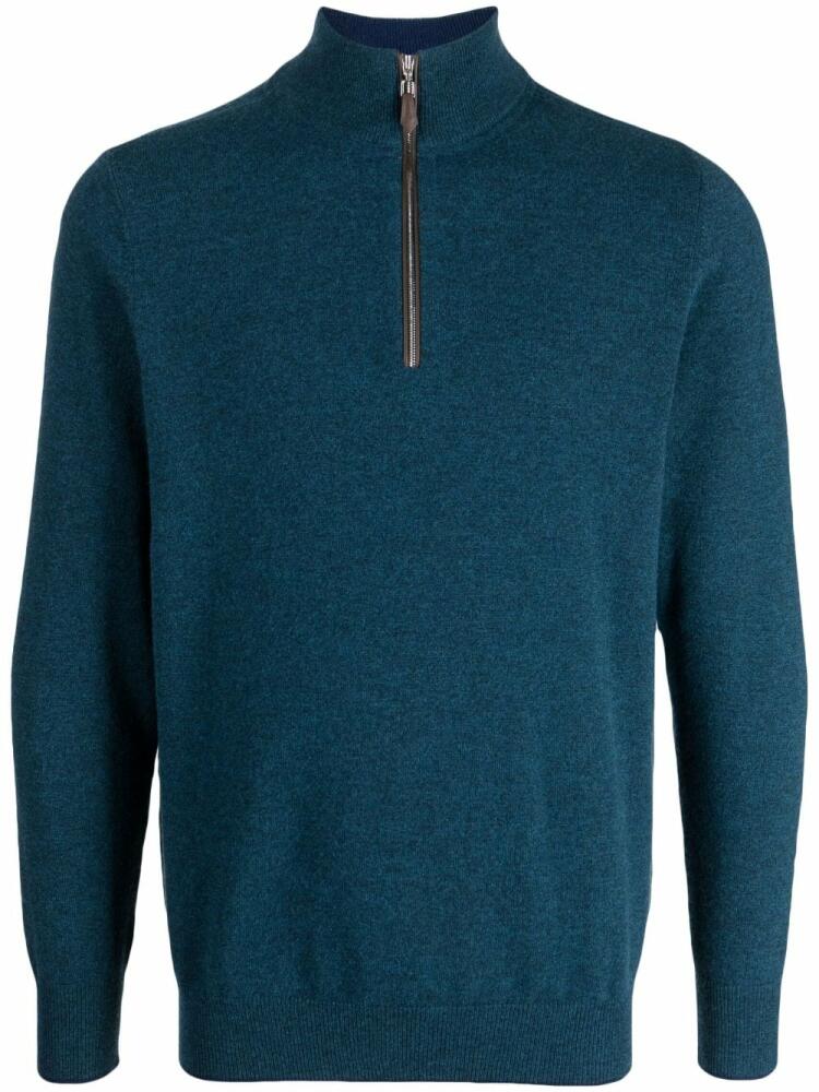 N.Peal half-zip cashmere jumper - Blue Cover