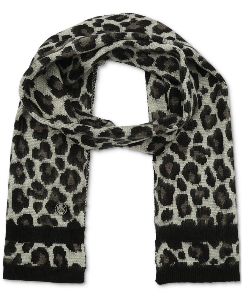 Michael Michael Kors Women's Brushed Three Color Leopard Scarf - Pearl Heather Cover