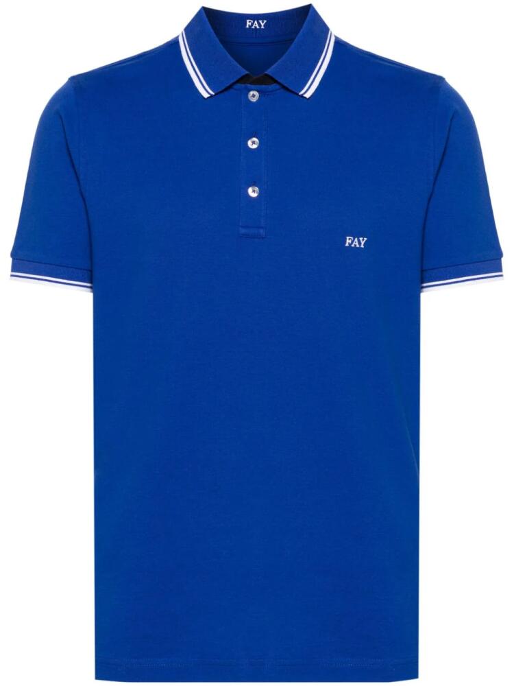 Fay striped-edge polo shirt - Blue Cover