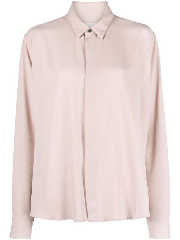 AMI Paris classic-collar crepe shirt - Pink Cover