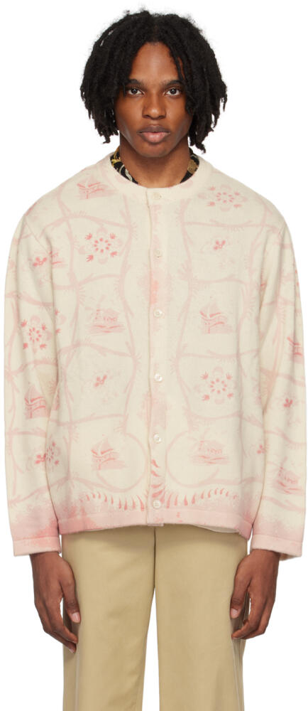 Bode Pink & Off-White Mill Cardigan Cover