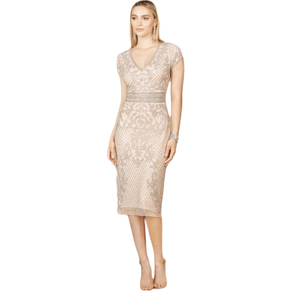 LARA New York Cap Sleeve Midi Gown in Blush Cover