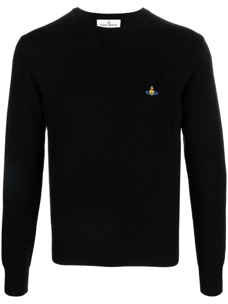 Vivienne Westwood Orb-embroidered fine knit jumper - Black Cover