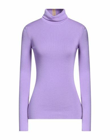 Victoria Beckham Woman Turtleneck Lilac Merino Wool, Polyester Cover