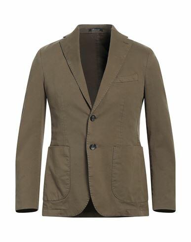 Iesse Man Blazer Military green Cotton, Elastane Cover