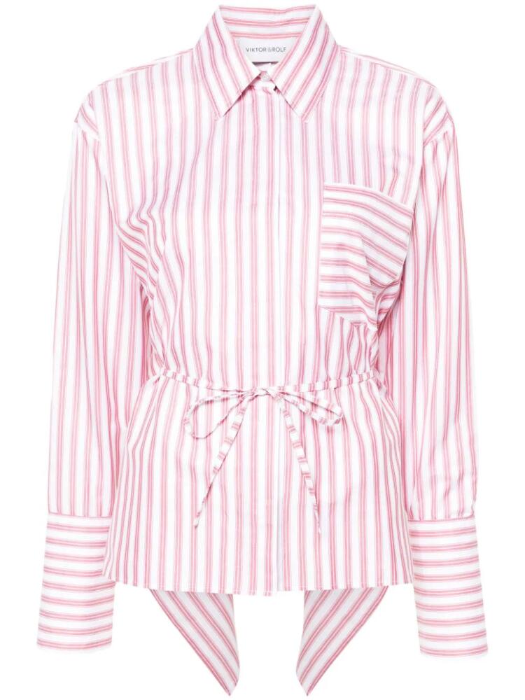 Viktor & Rolf Volant open back striped shirt - Red Cover