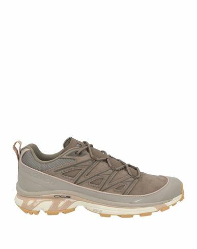 Salomon Man Sneakers Khaki Leather, Textile fibers Cover