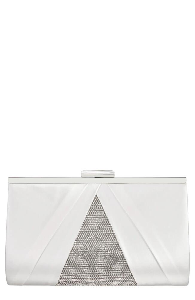 Nina Ophelia Frame Clutch in White Cover